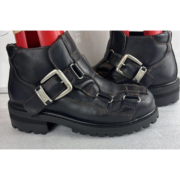 Vintage 1990\'s GBX Basics Genuine Leather Boots Men Size 9 Goth Rave Grunge main image 10